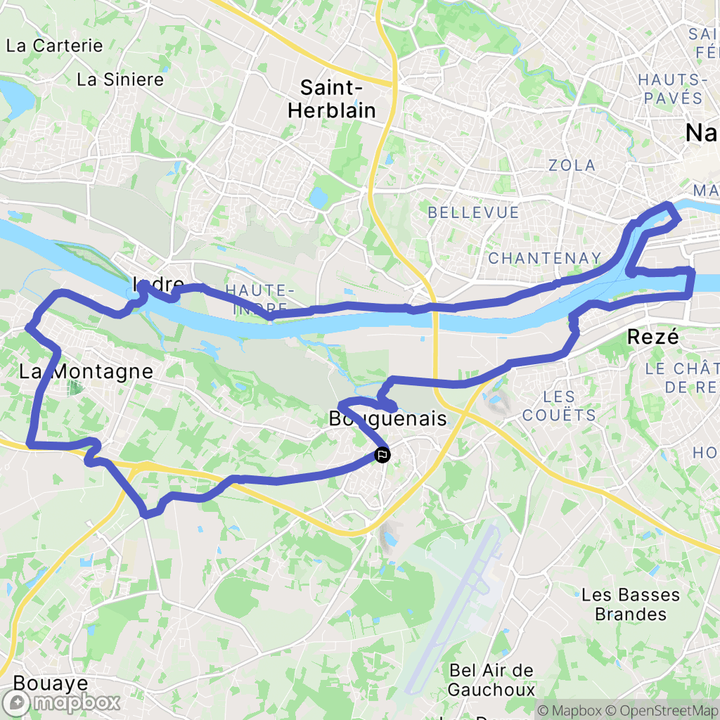 Bouguenais : carte du parcours de randonnée - France