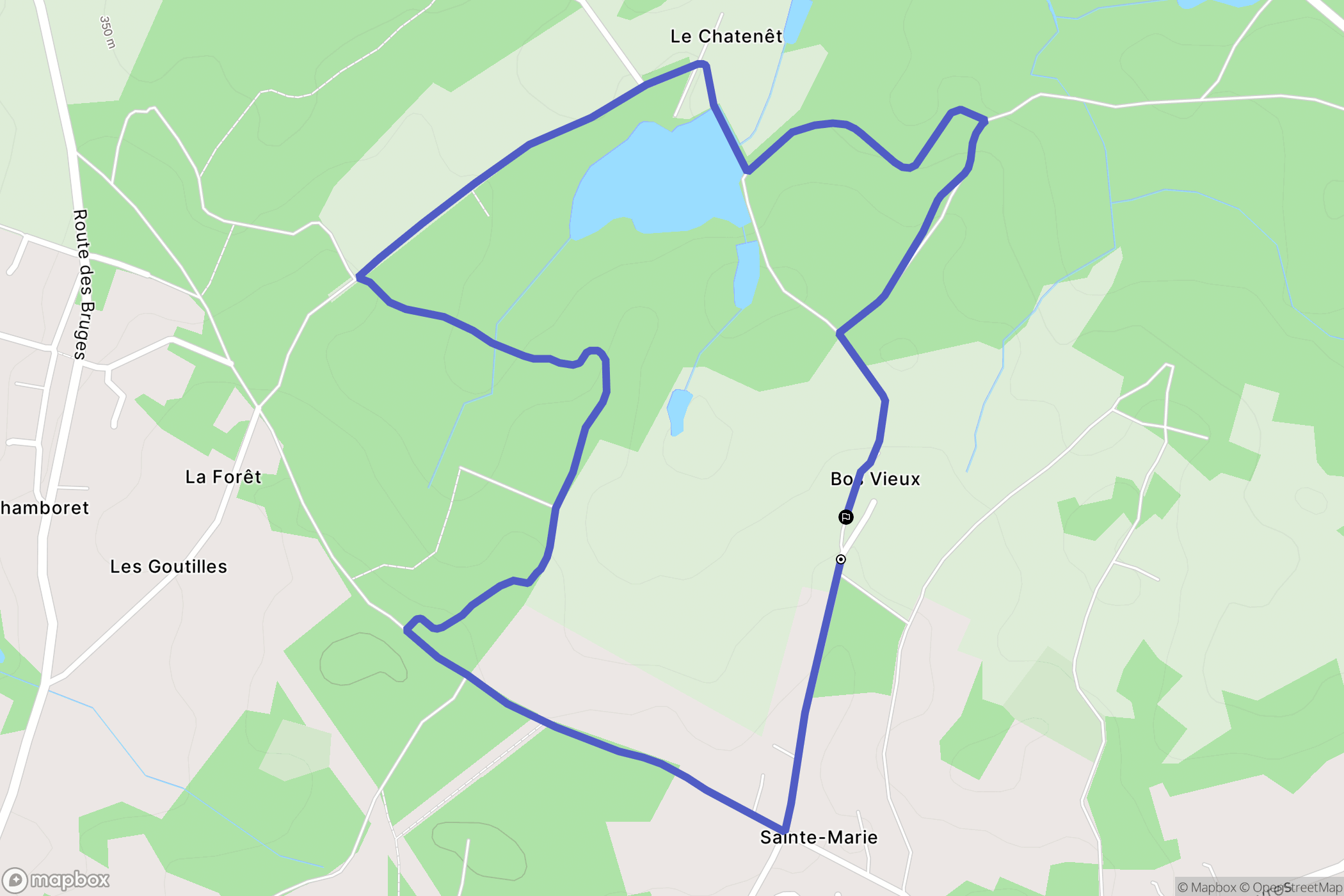 Boisseuil : carte du parcours de randonnée - France