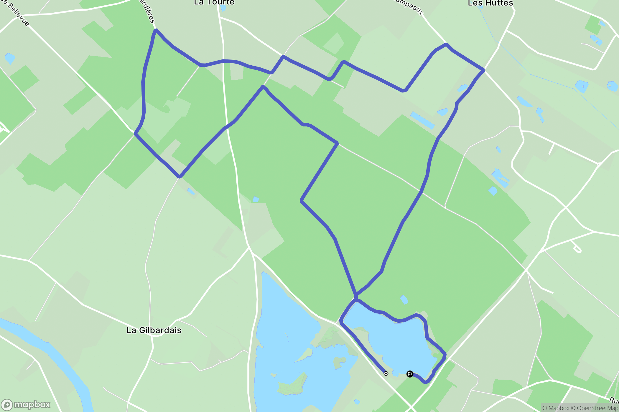 Vivy : carte du parcours de randonnée - France