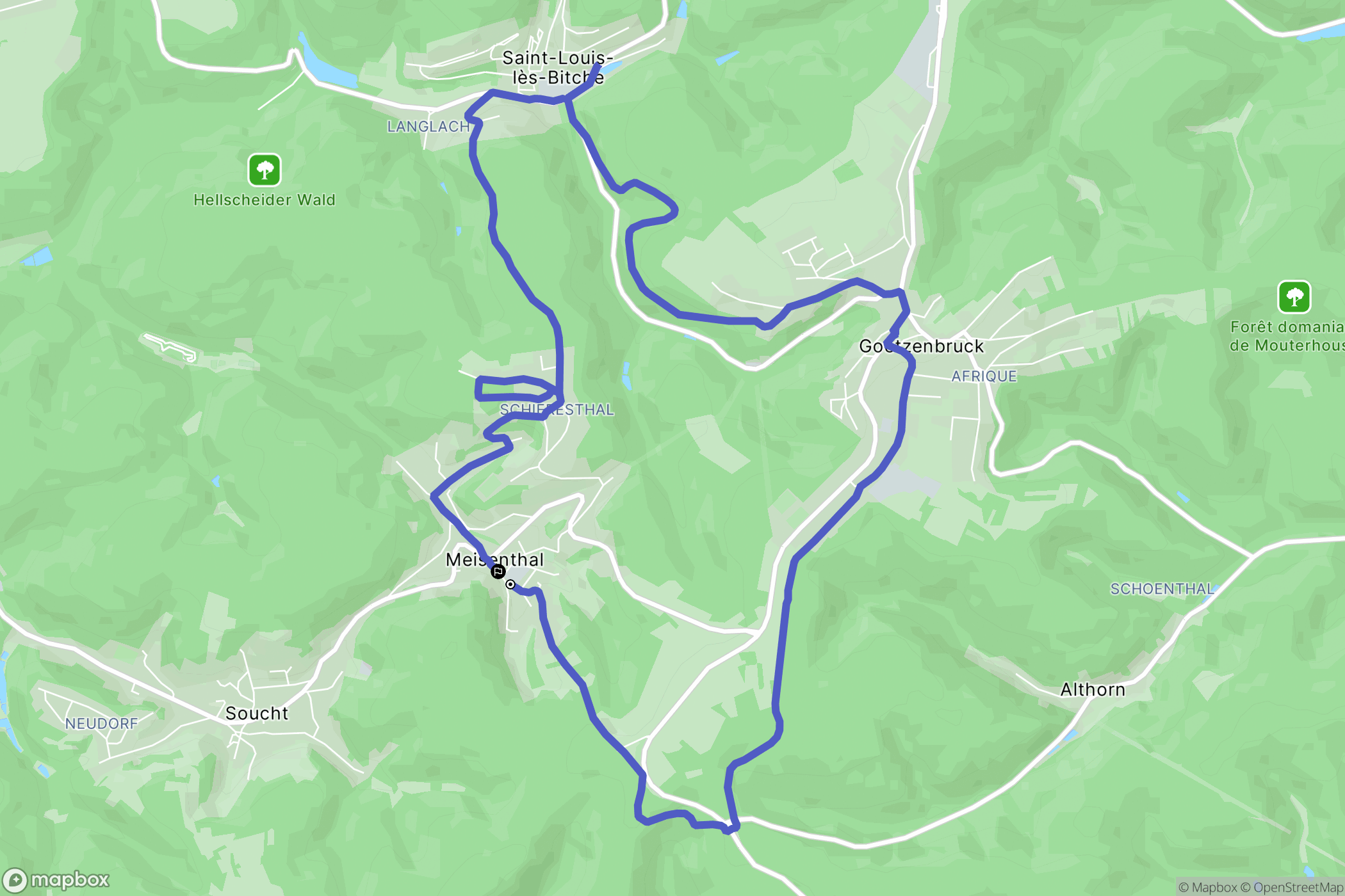 Meisenthal : carte du parcours de randonnée - France