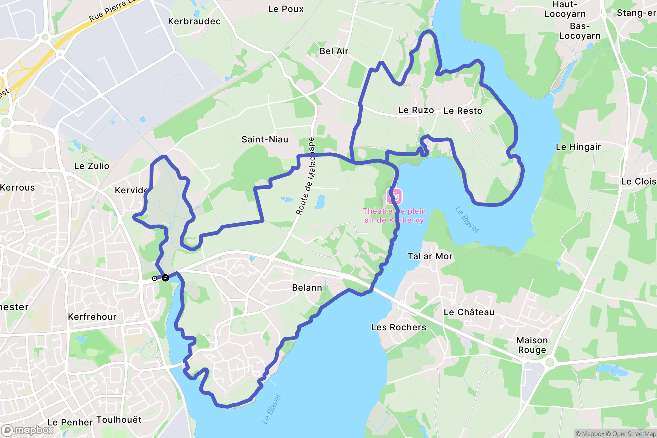 Lanester : carte du parcours de randonnée - France
