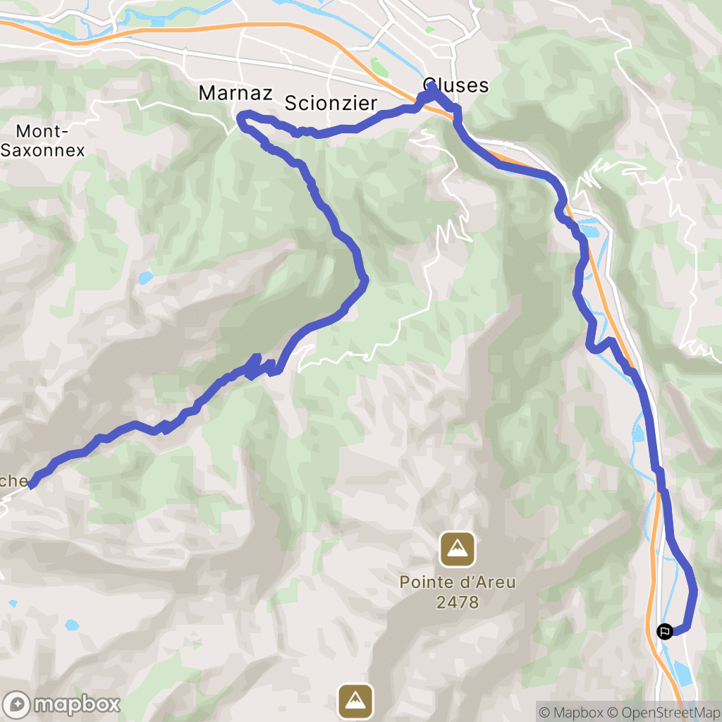 Sallanches : carte du parcours de randonnée - France