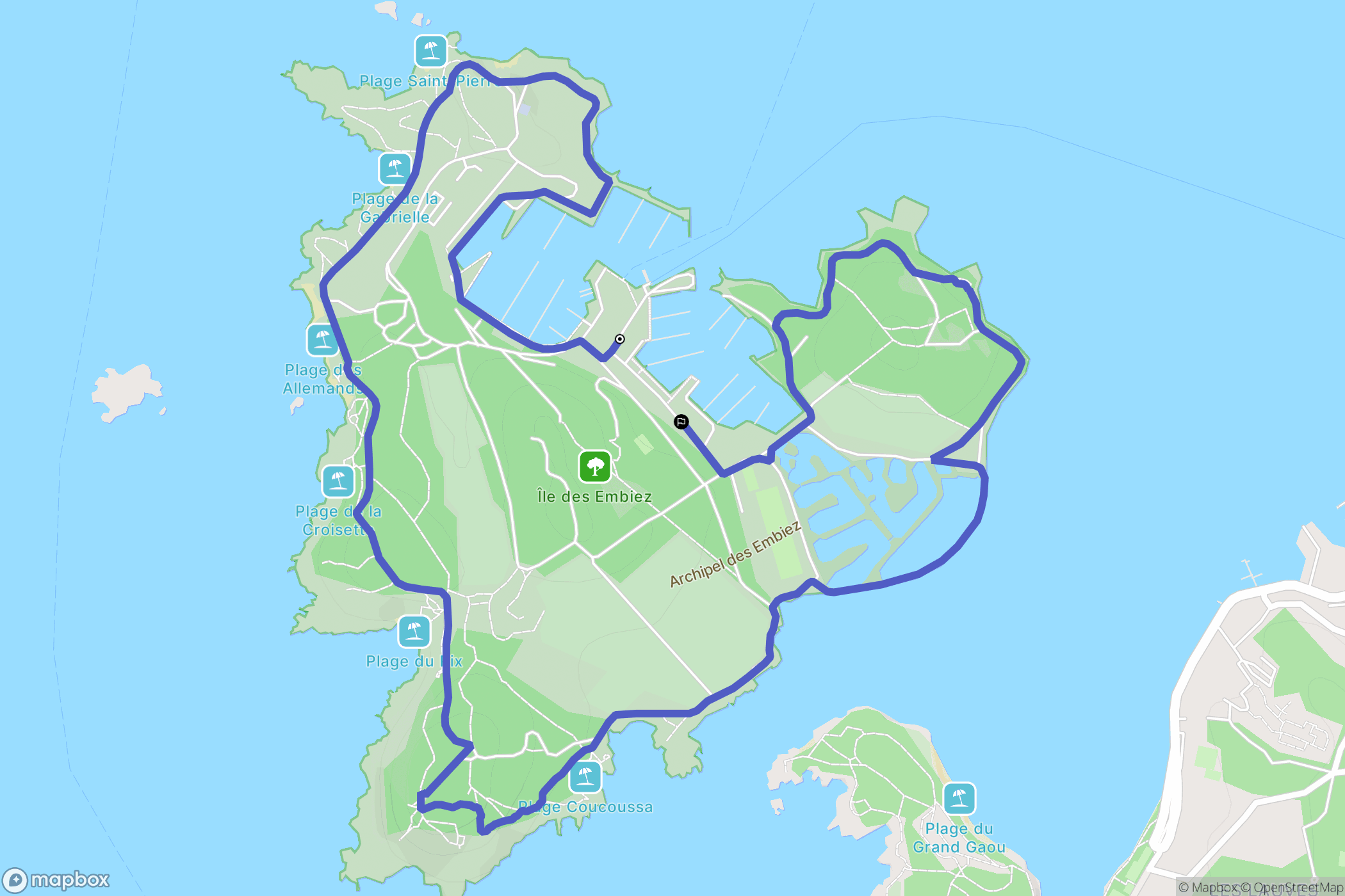 Six-Fours-les-Plages : carte du parcours de randonnée - France