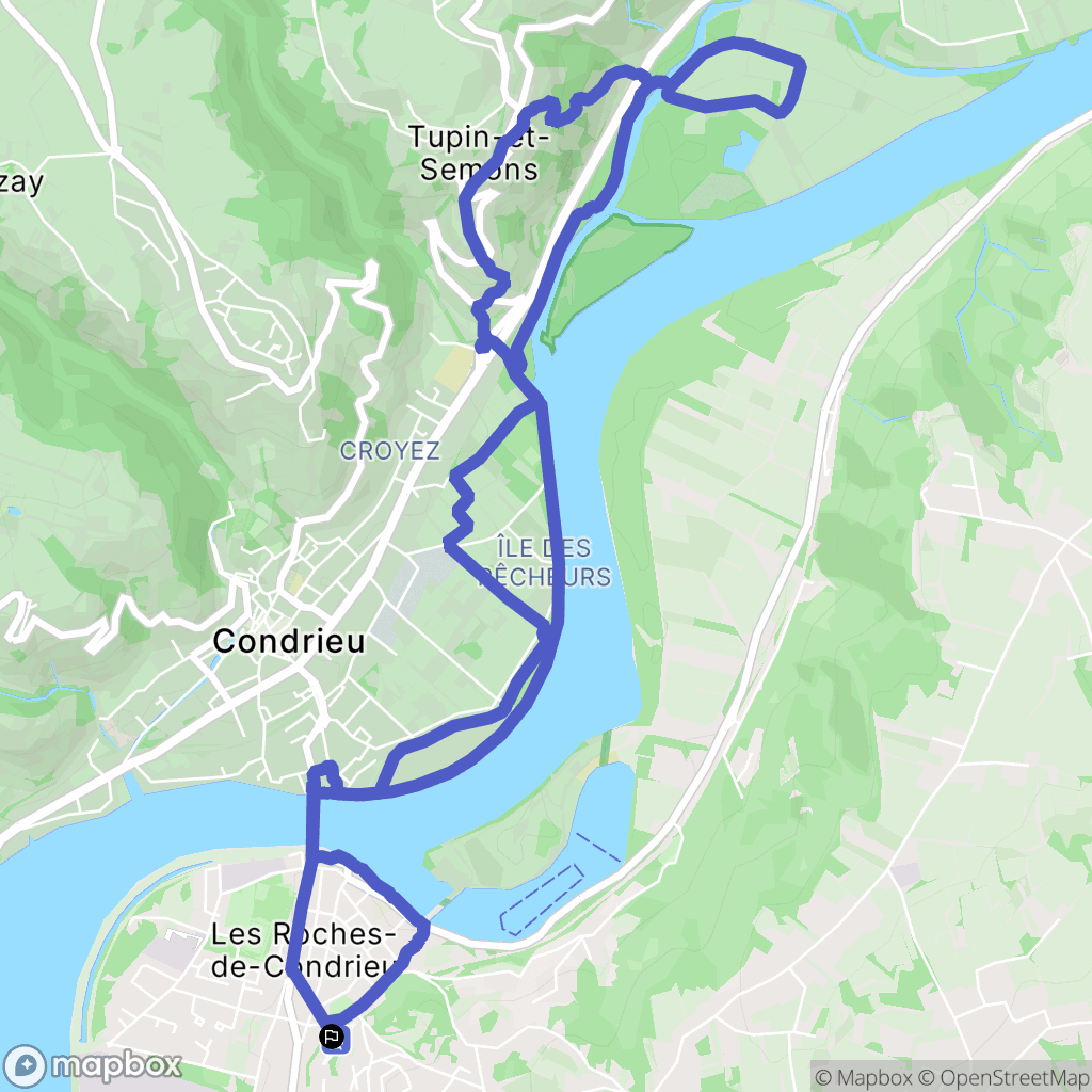 Saint-Clair-du-Rhône : carte du parcours de randonnée - France