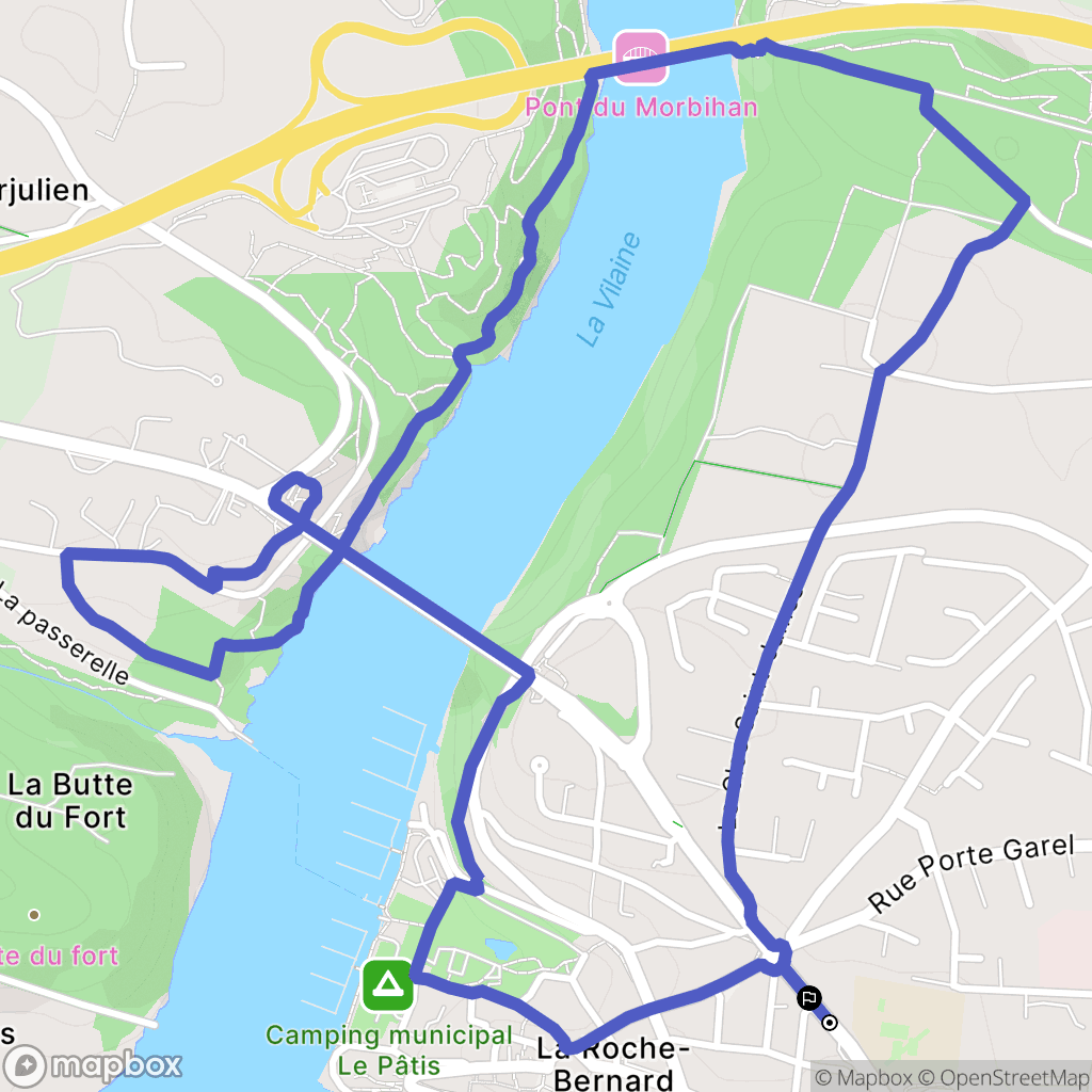 La Roche-Bernard : carte du parcours de randonnée - France