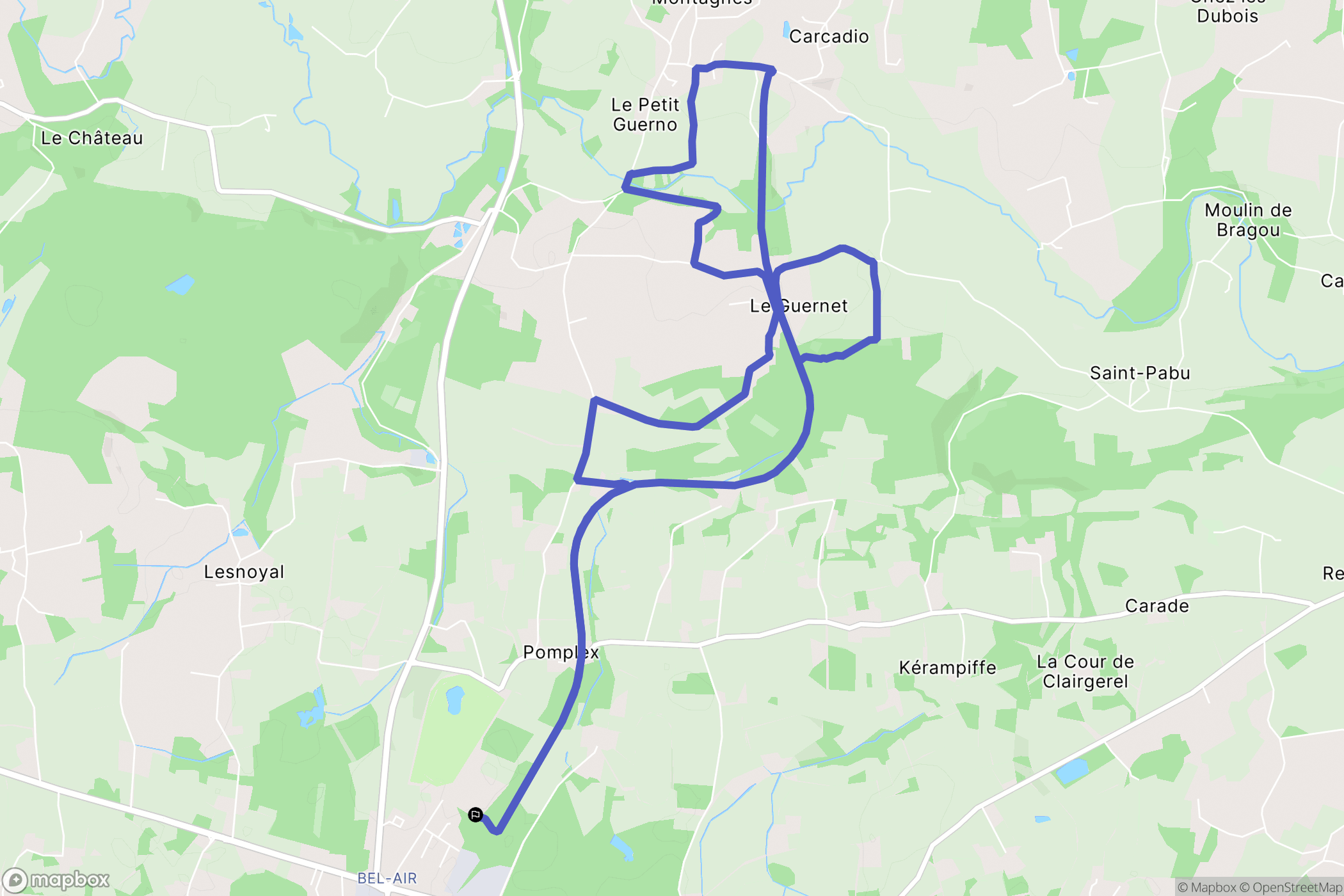 Questembert : carte du parcours de randonnée - France