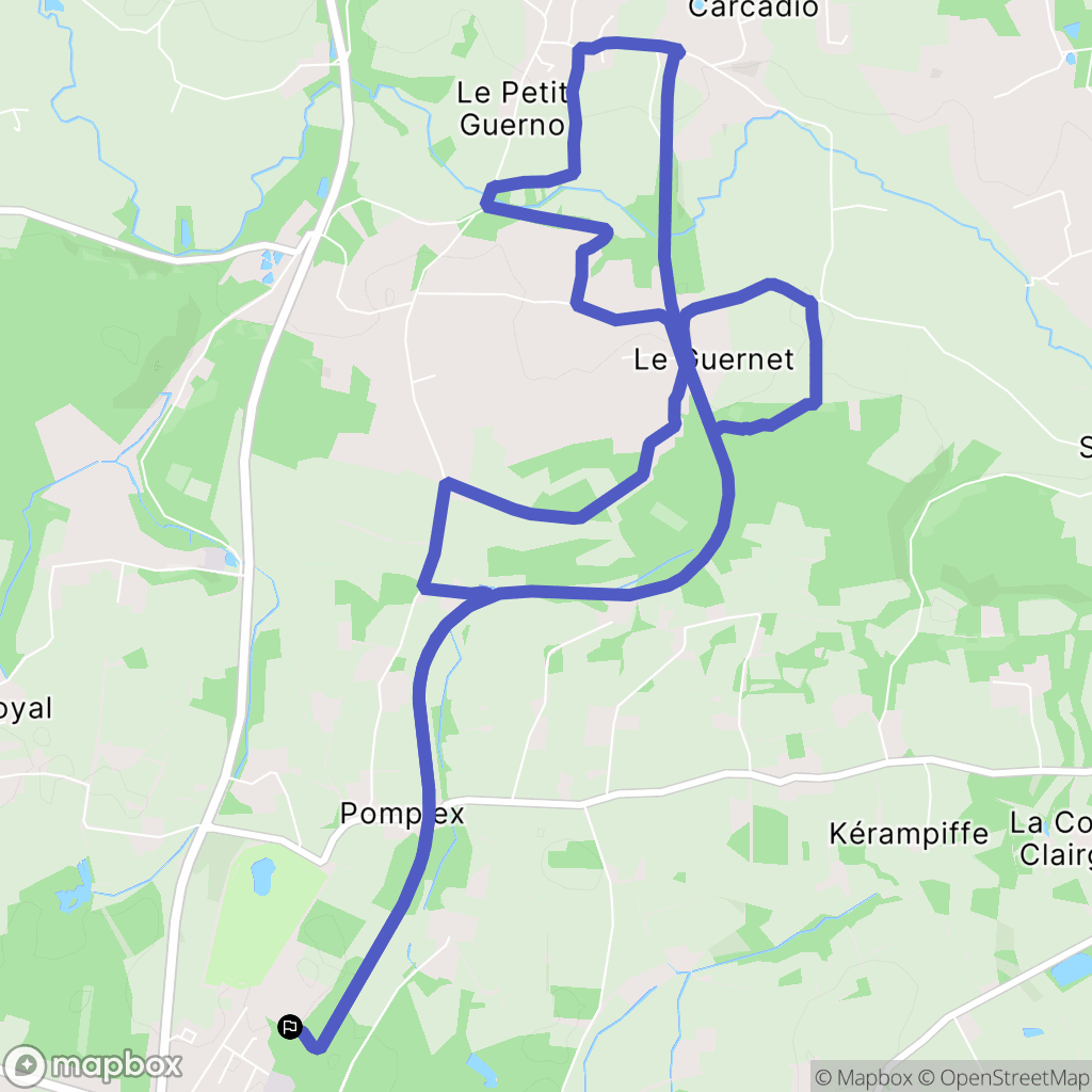 Questembert : carte du parcours de randonnée - France