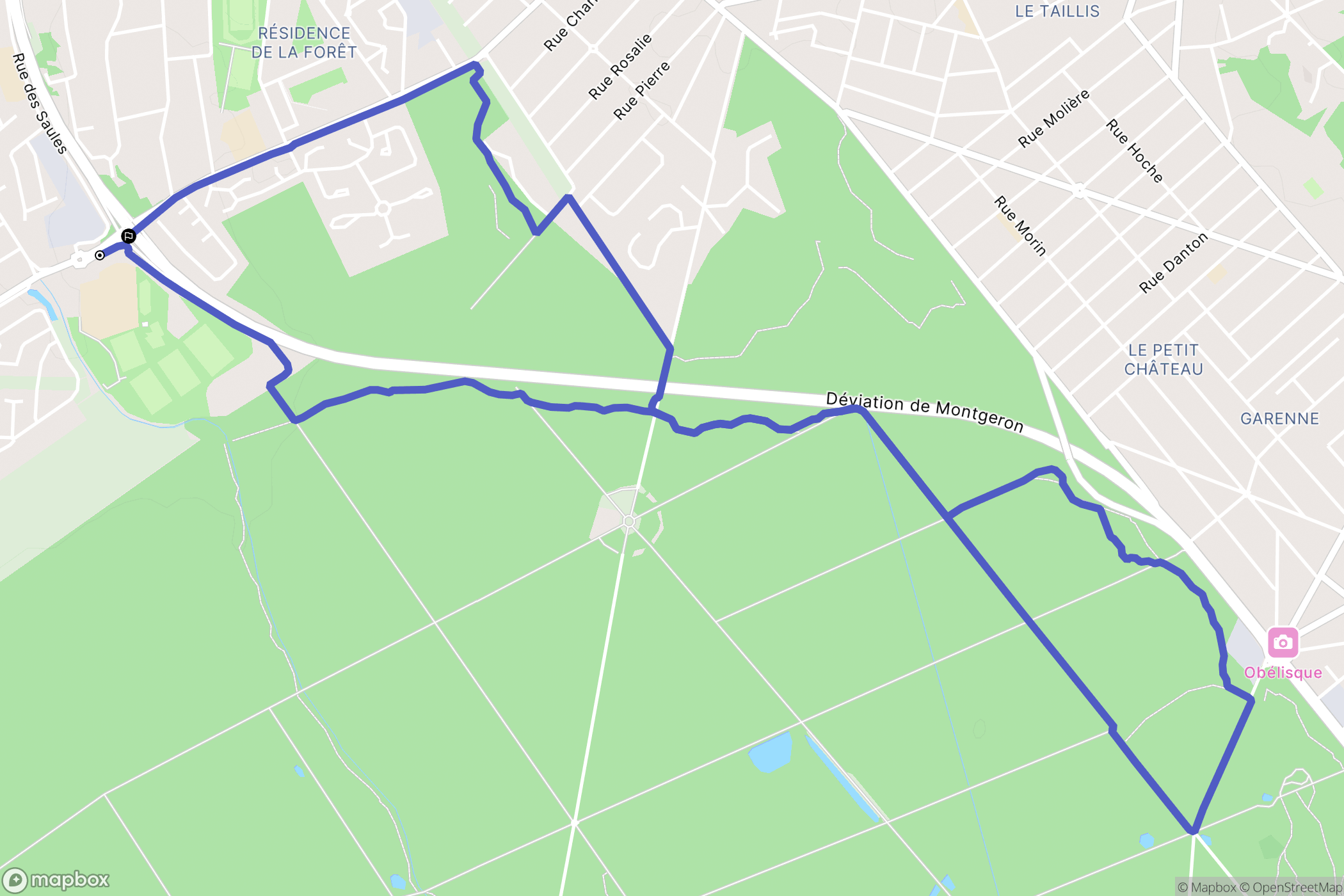 Montgeron : carte du parcours de randonnée - France