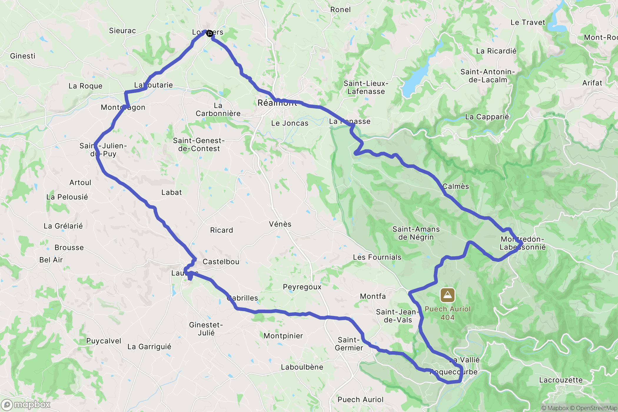 Lombers : carte du parcours de randonnée - France
