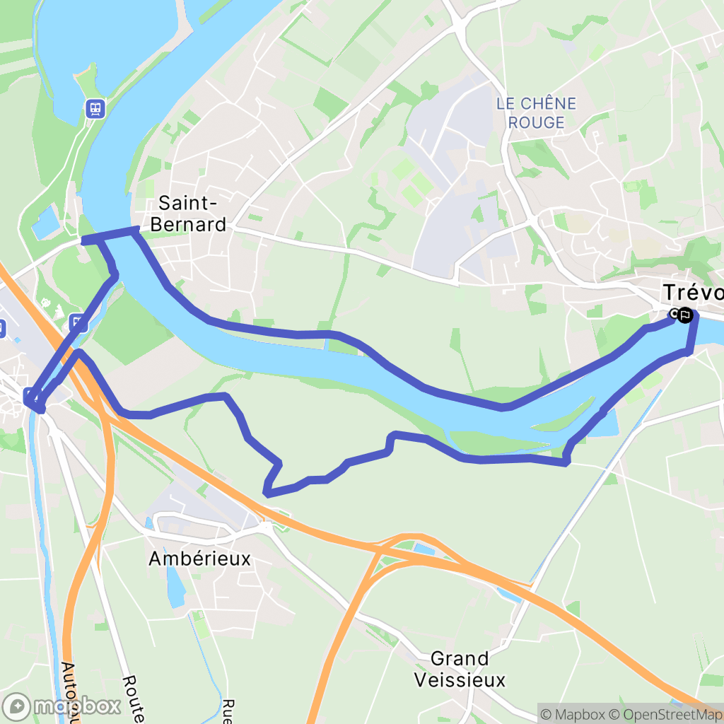 Trévoux : carte du parcours de randonnée - France