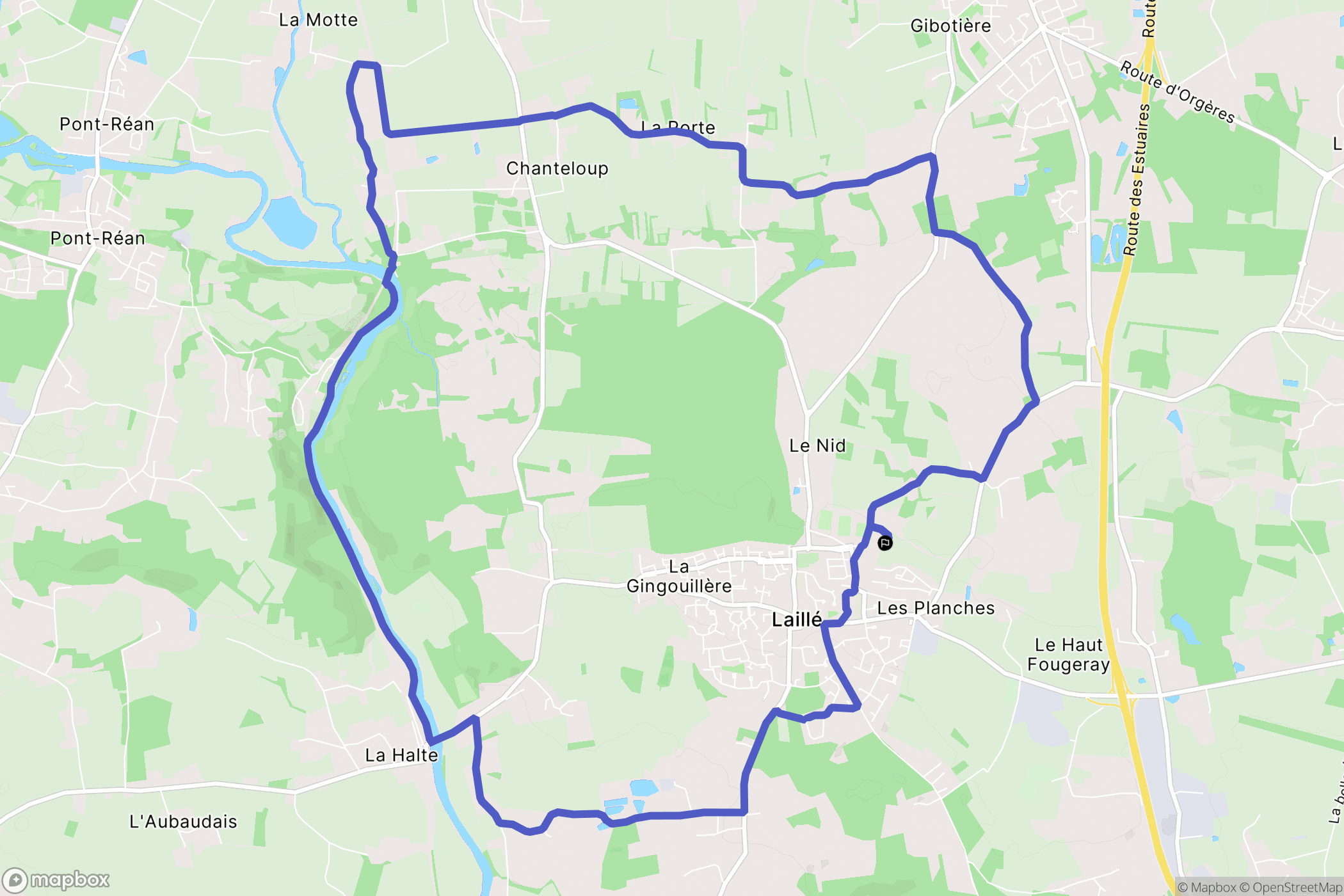 Laillé : carte du parcours de randonnée - France