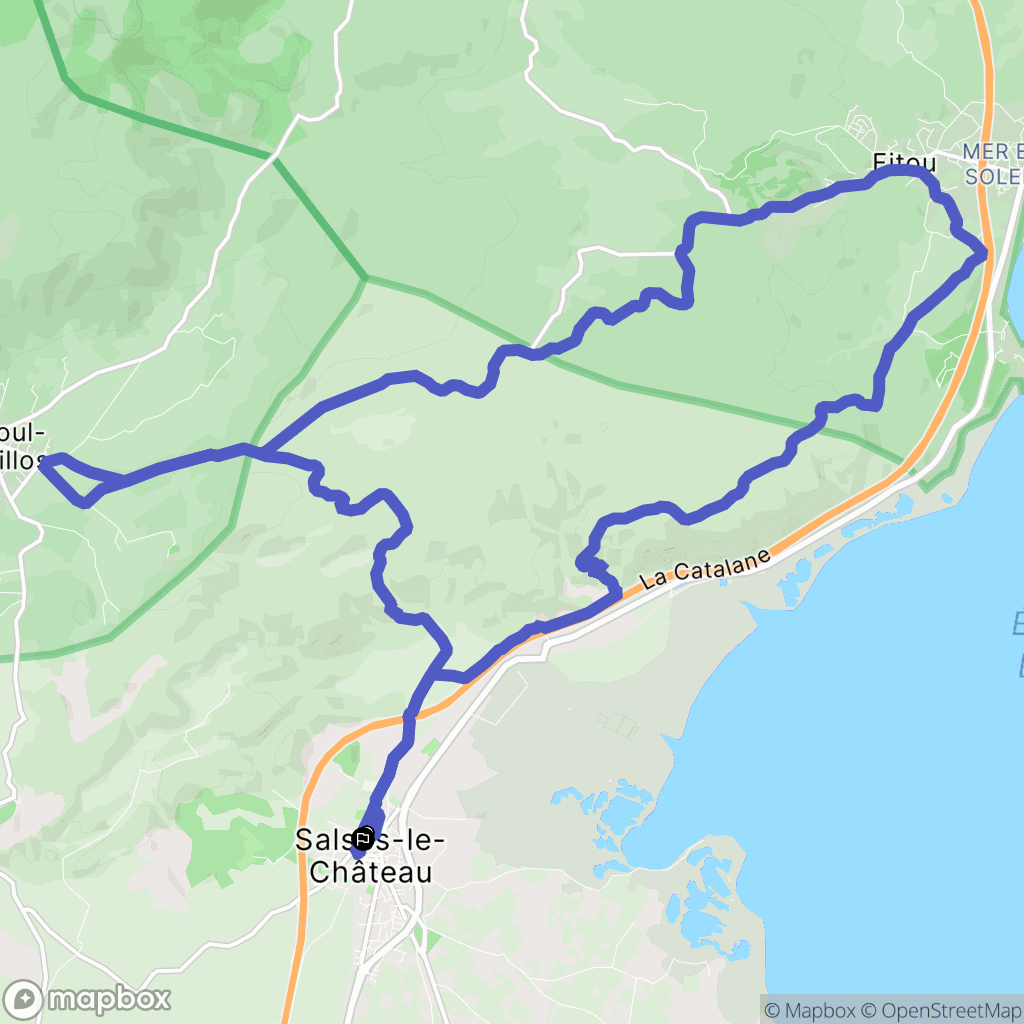 Salses-le-Château : carte du parcours de randonnée - France
