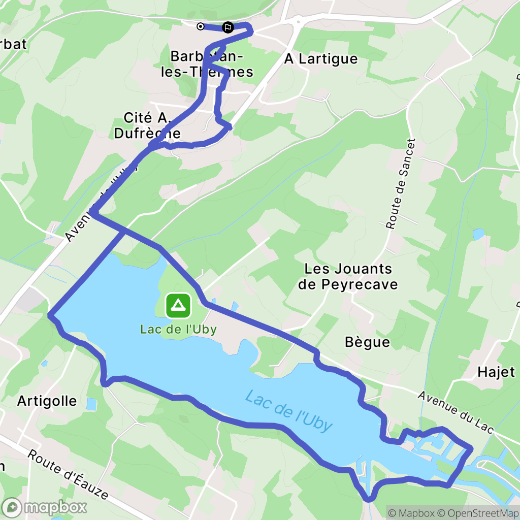 Cazaubon : carte du parcours de randonnée - France