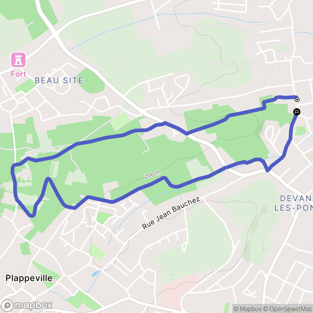 Woippy : carte du parcours de randonnée - France