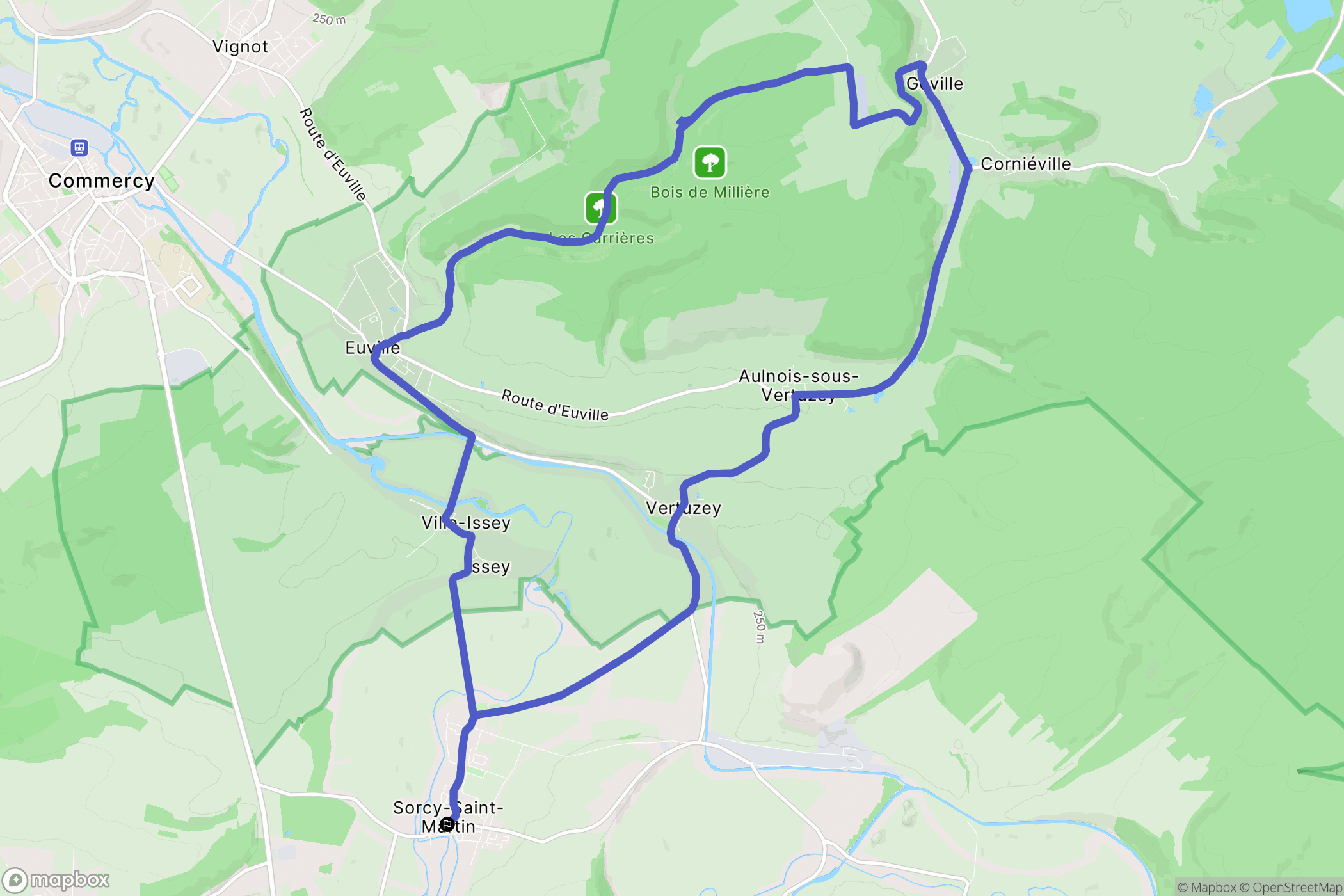 Sorcy-Saint-Martin : carte du parcours de randonnée - France