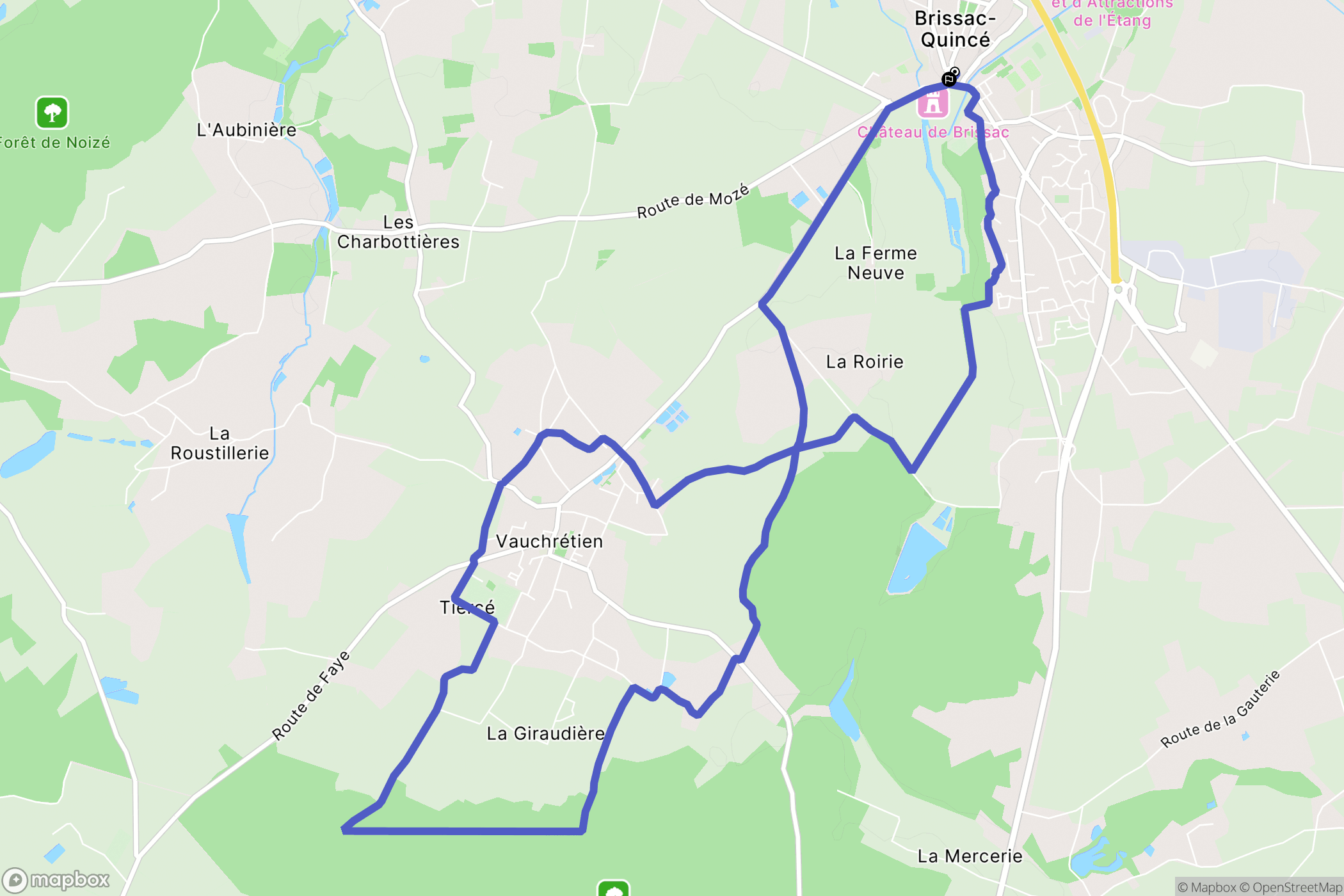 Brissac-Loire-Aubance : carte du parcours de randonnée - France