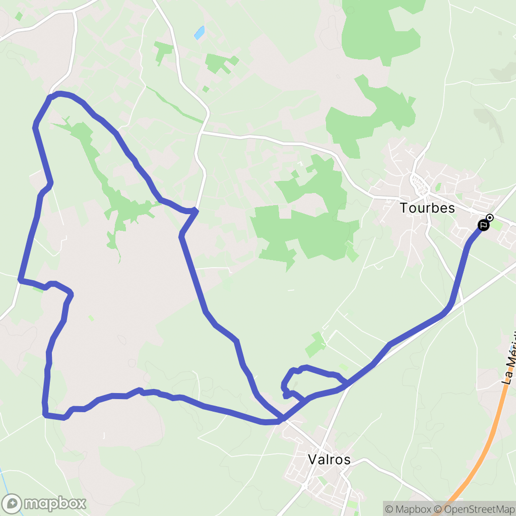 Tourbes : carte du parcours de randonnée - France