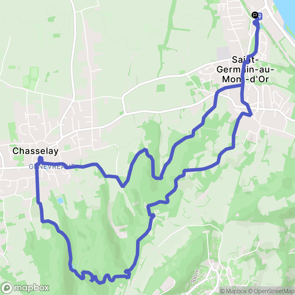 Saint-Germain-au-Mont-d'Or : carte du parcours de randonnée - France