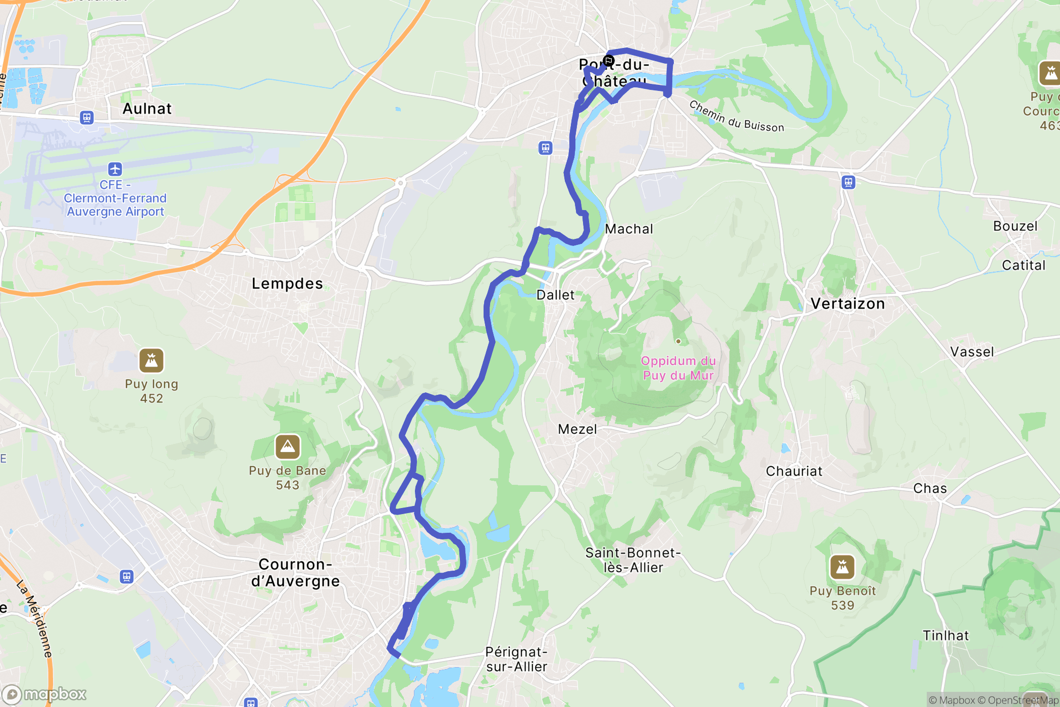 Pont-du-Château: routekaart voor buitenactiviteiten - France