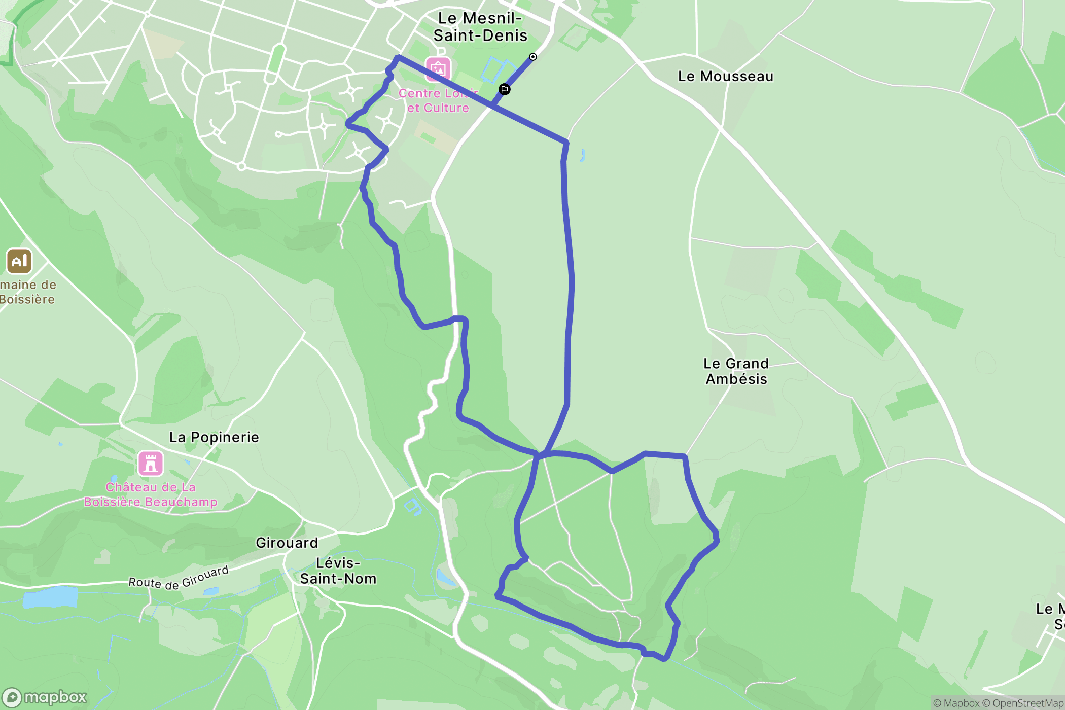 Le Mesnil-Saint-Denis : carte du parcours de randonnée - France