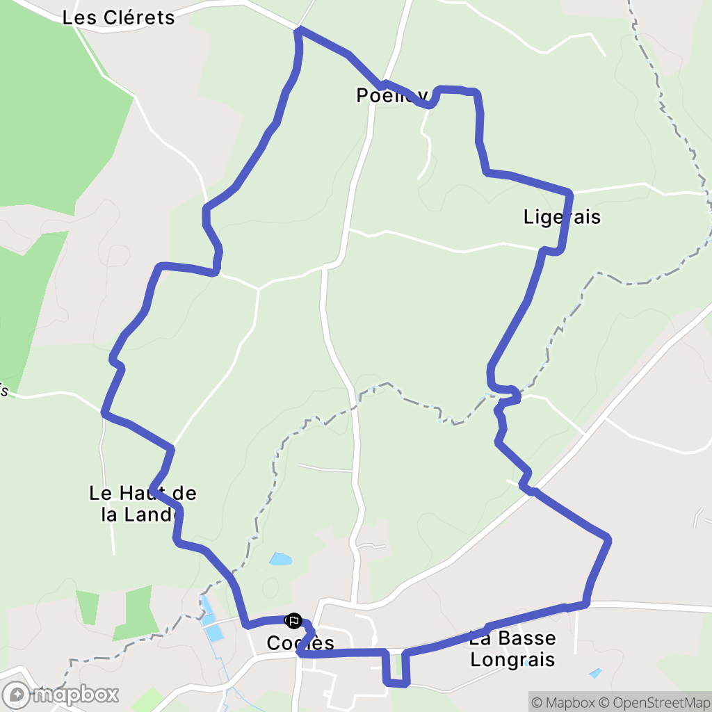 Les Portes du Coglais : carte du parcours de randonnée - France