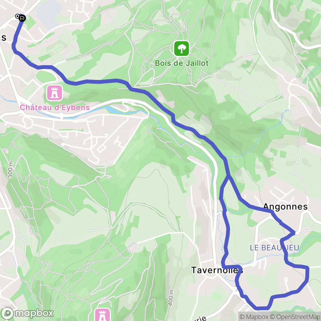 Eybens : carte du parcours de randonnée - France
