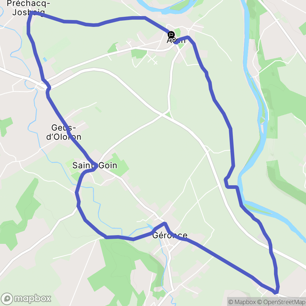 Aren : carte du parcours de randonnée - France