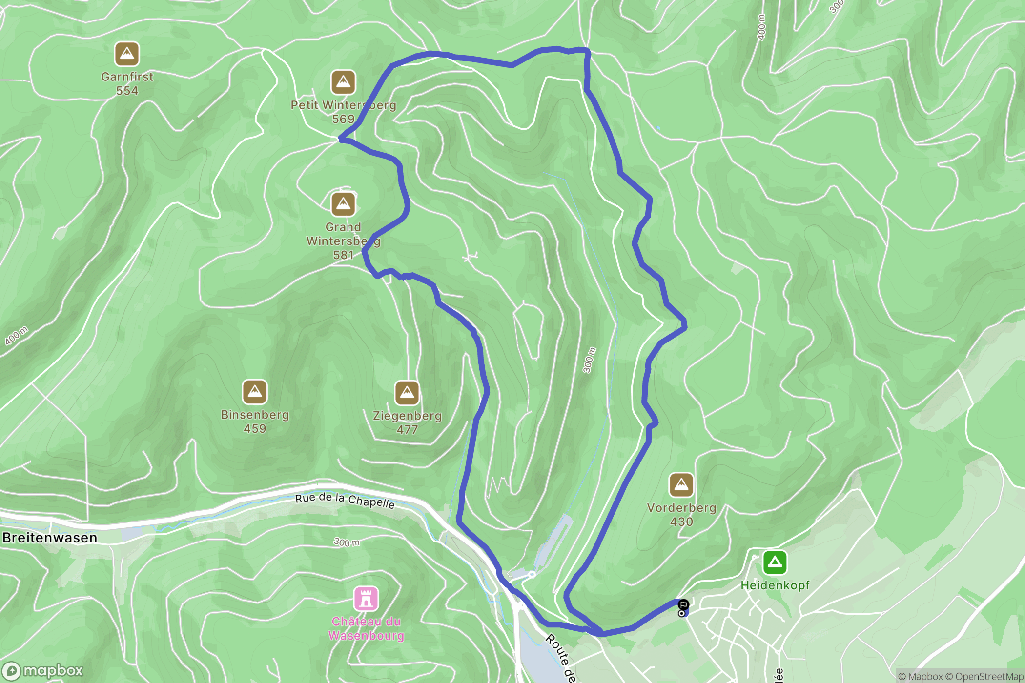 Niederbronn-les-Bains : carte du parcours de randonnée - France