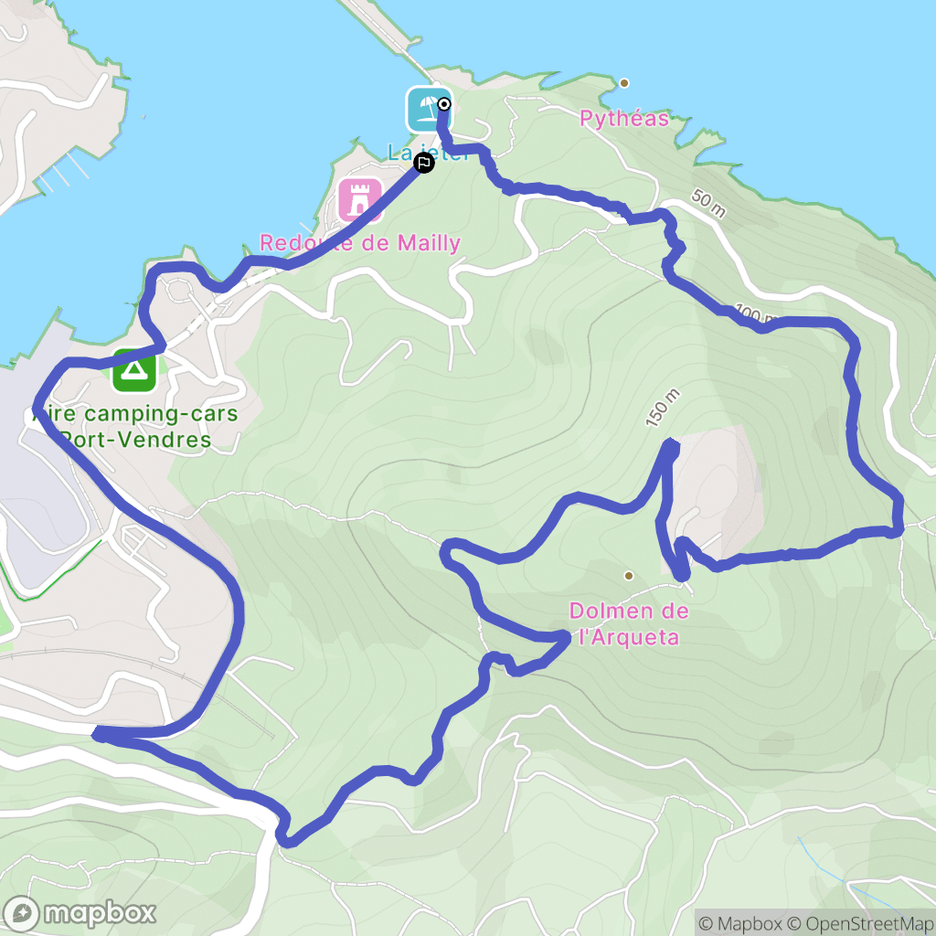 Port-Vendres : carte du parcours de randonnée - France