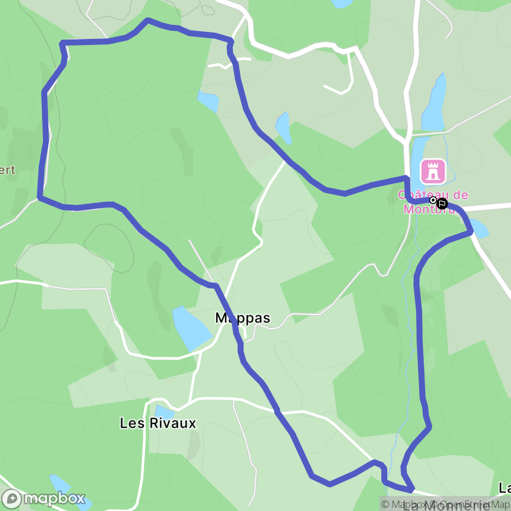 Montbrun : carte du parcours de randonnée - France