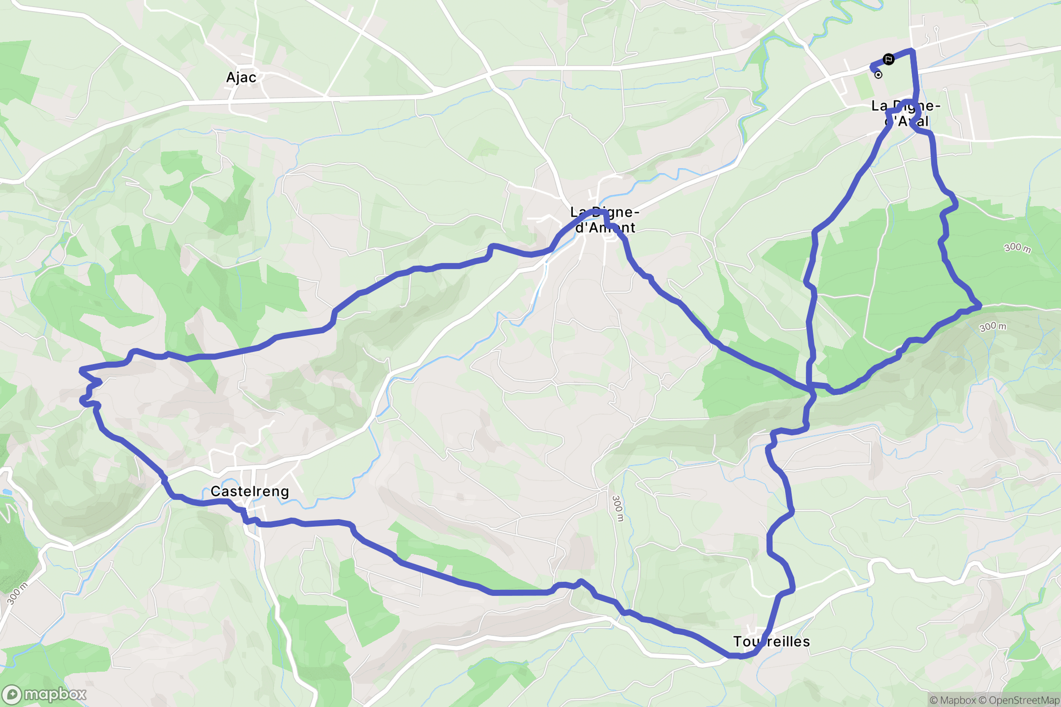 La Digne-d'Aval : carte du parcours de randonnée - France