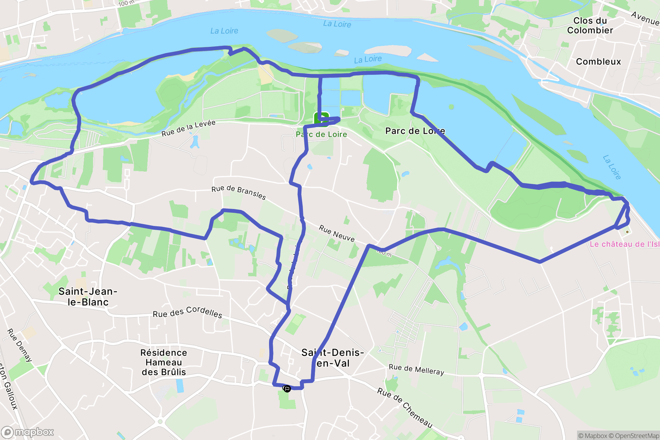 Saint-Denis-en-Val : carte du parcours de randonnée - France