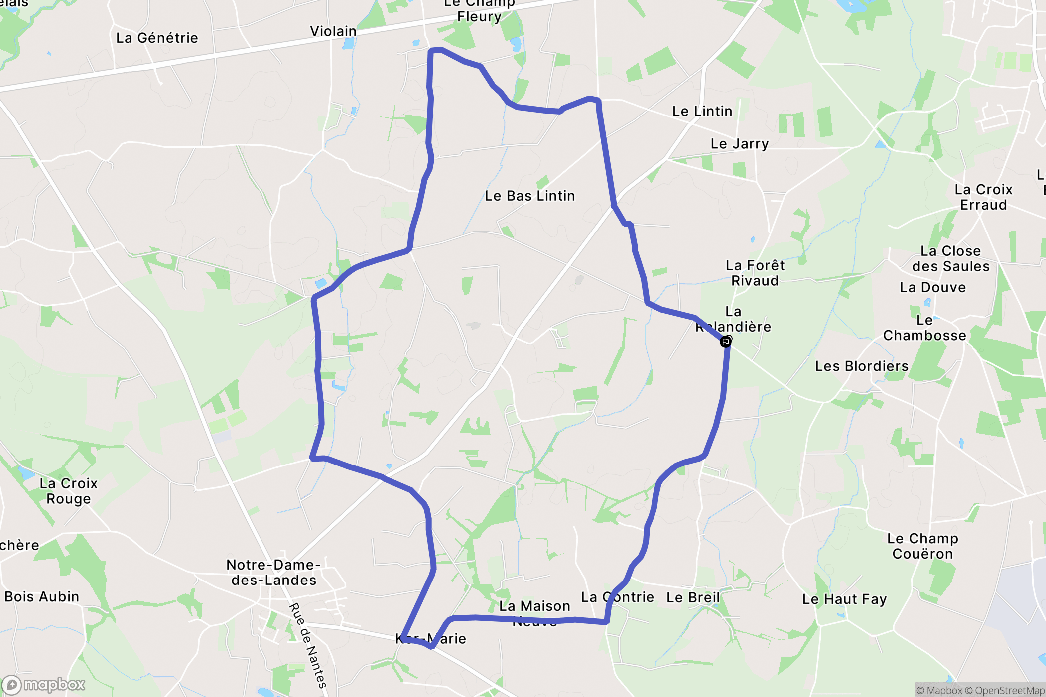 Héric : carte du parcours de randonnée - France