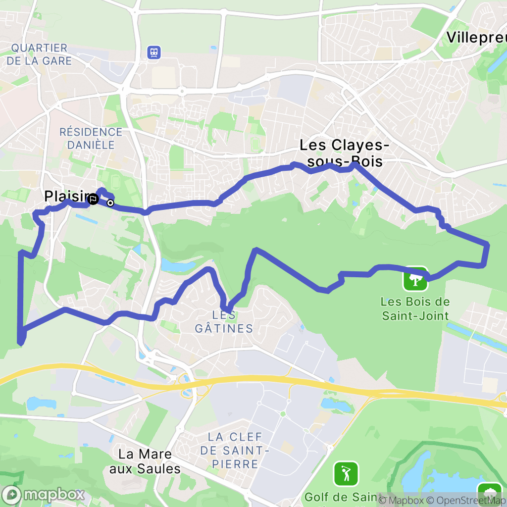 Plaisir : carte du parcours de randonnée - France
