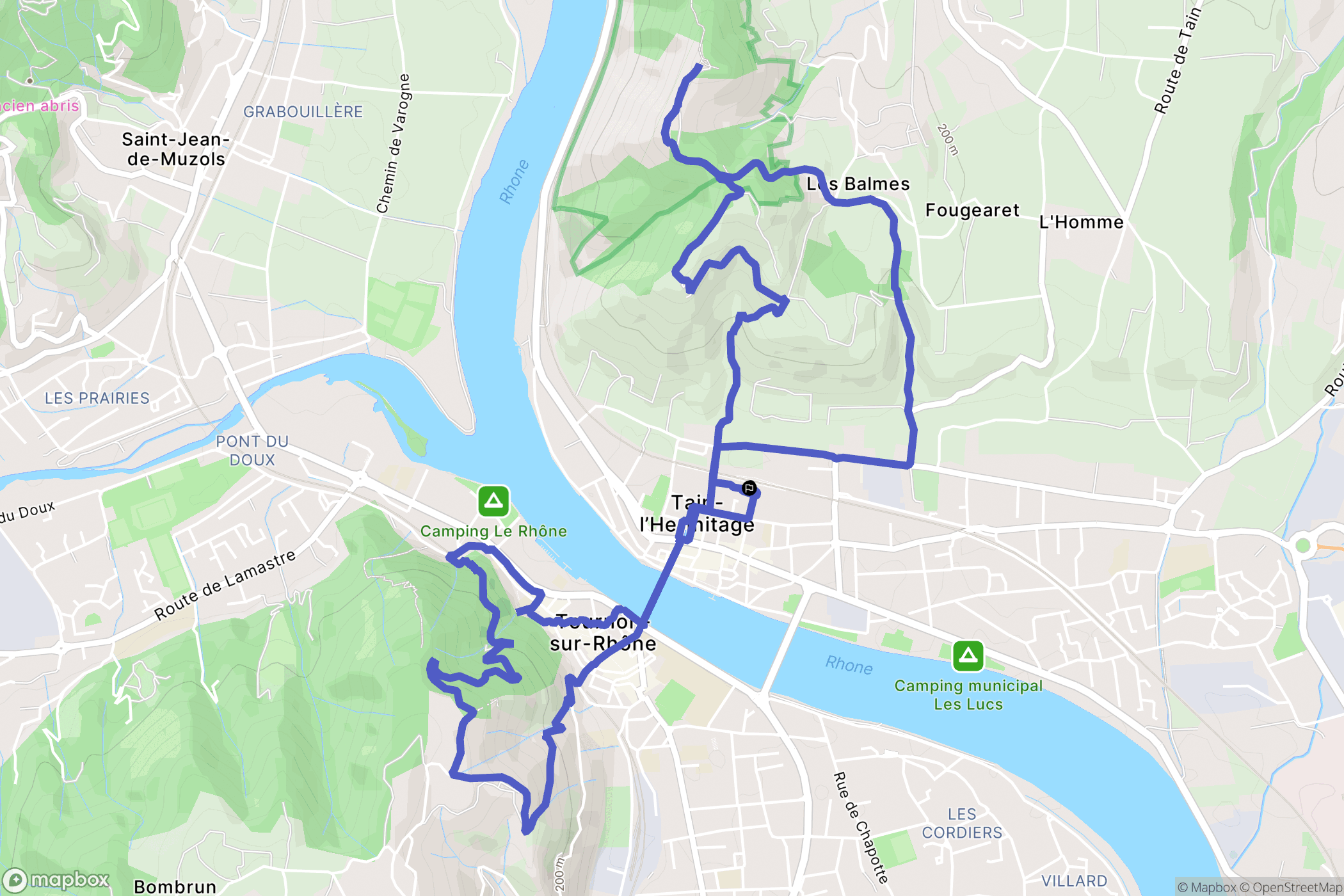 Tain-l'Hermitage : carte du parcours de randonnée - France