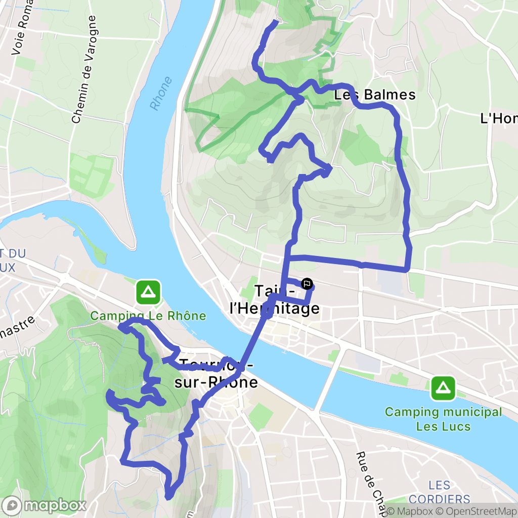 Tain-l'Hermitage : carte du parcours de randonnée - France