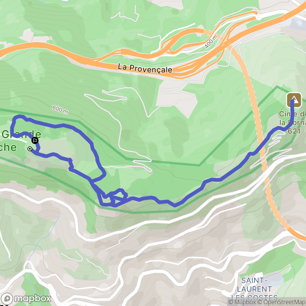 Èze : carte du parcours de randonnée - France