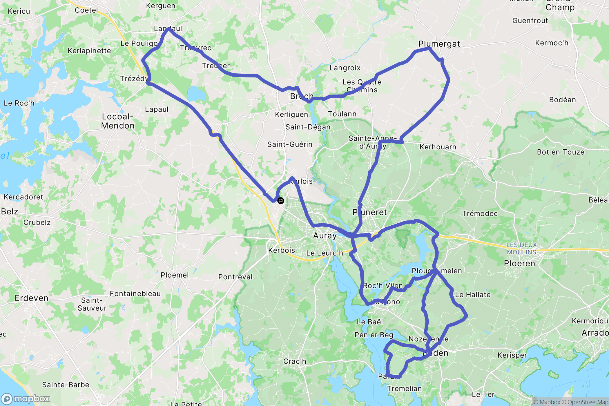 Brech : carte du parcours de randonnée - France