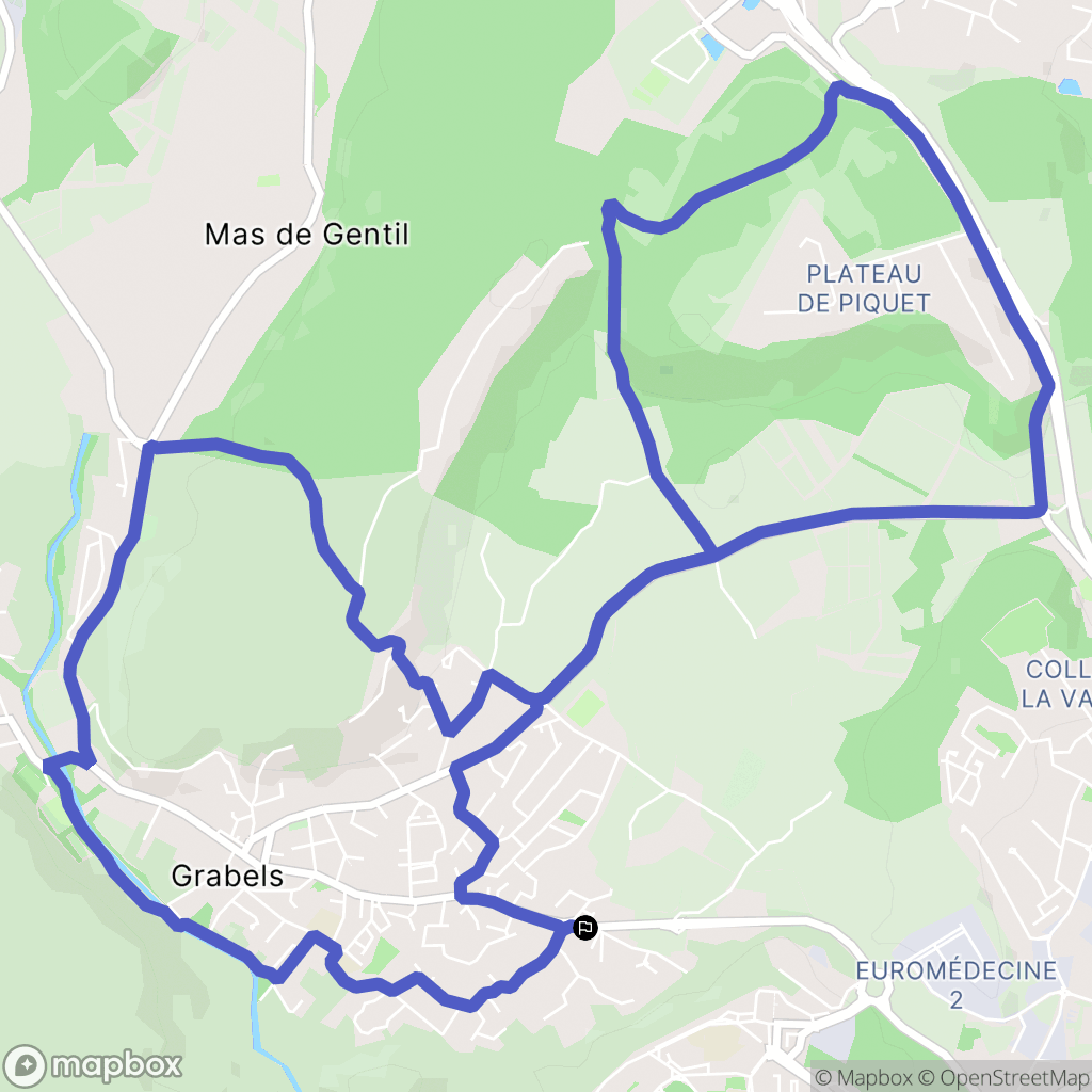 Grabels : carte du parcours de randonnée - France