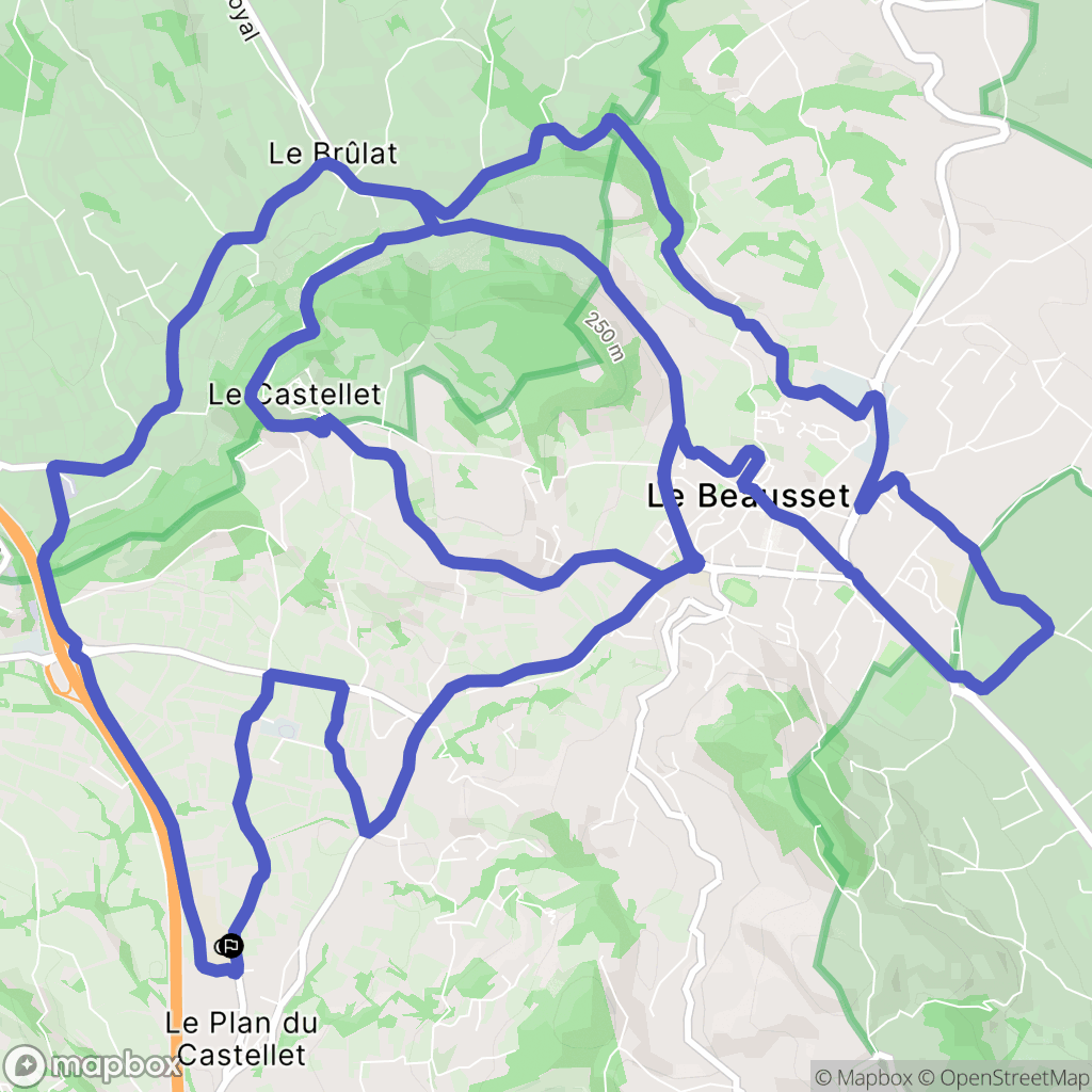 Le Castellet : carte du parcours de randonnée - France
