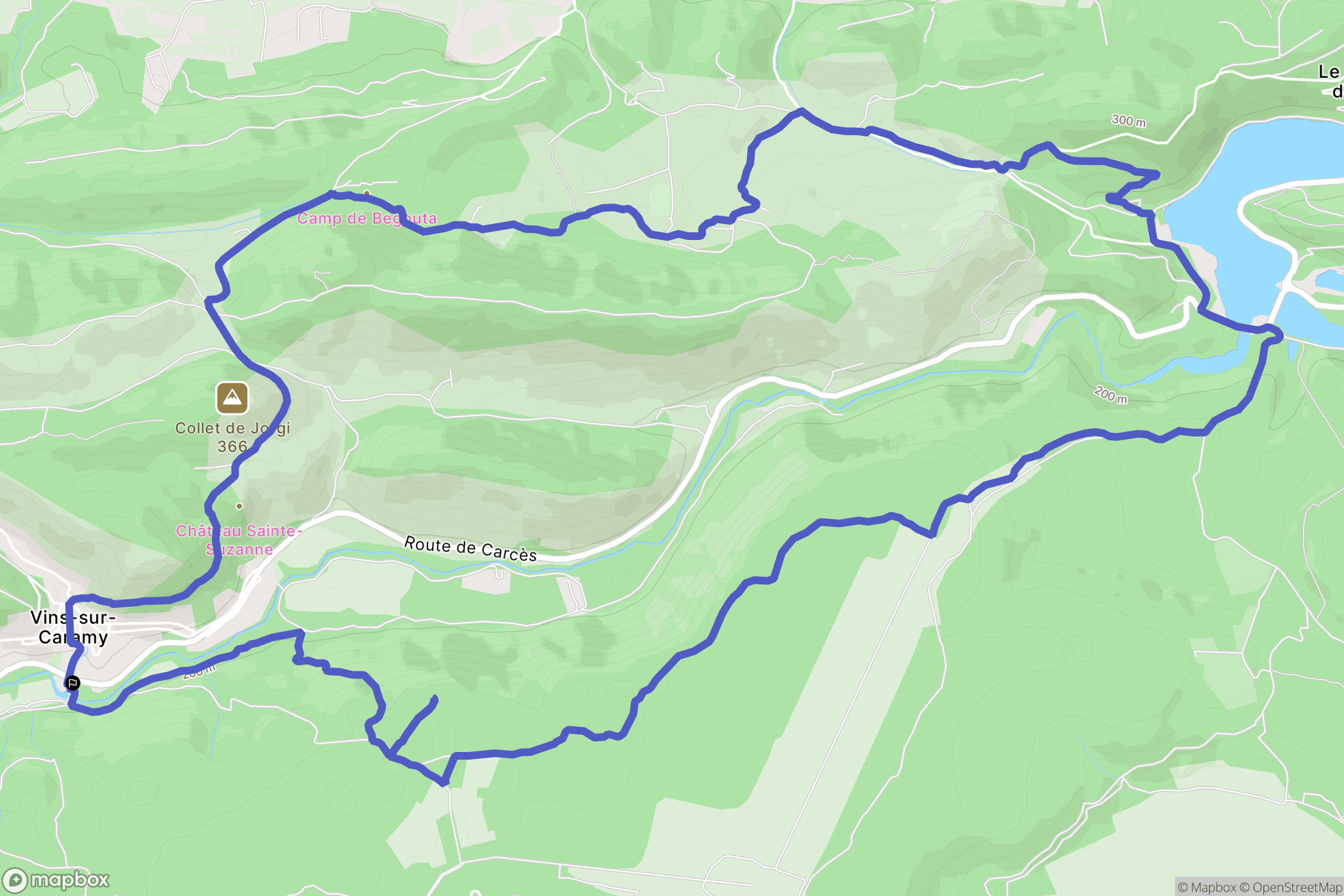 Vins-sur-Caramy : carte du parcours de randonnée - France