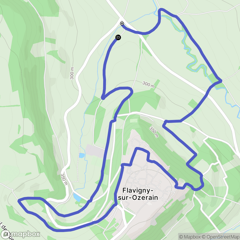 Flavigny-sur-Ozerain : carte du parcours de randonnée - France