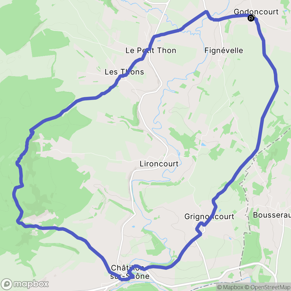 Godoncourt : carte du parcours de randonnée - France