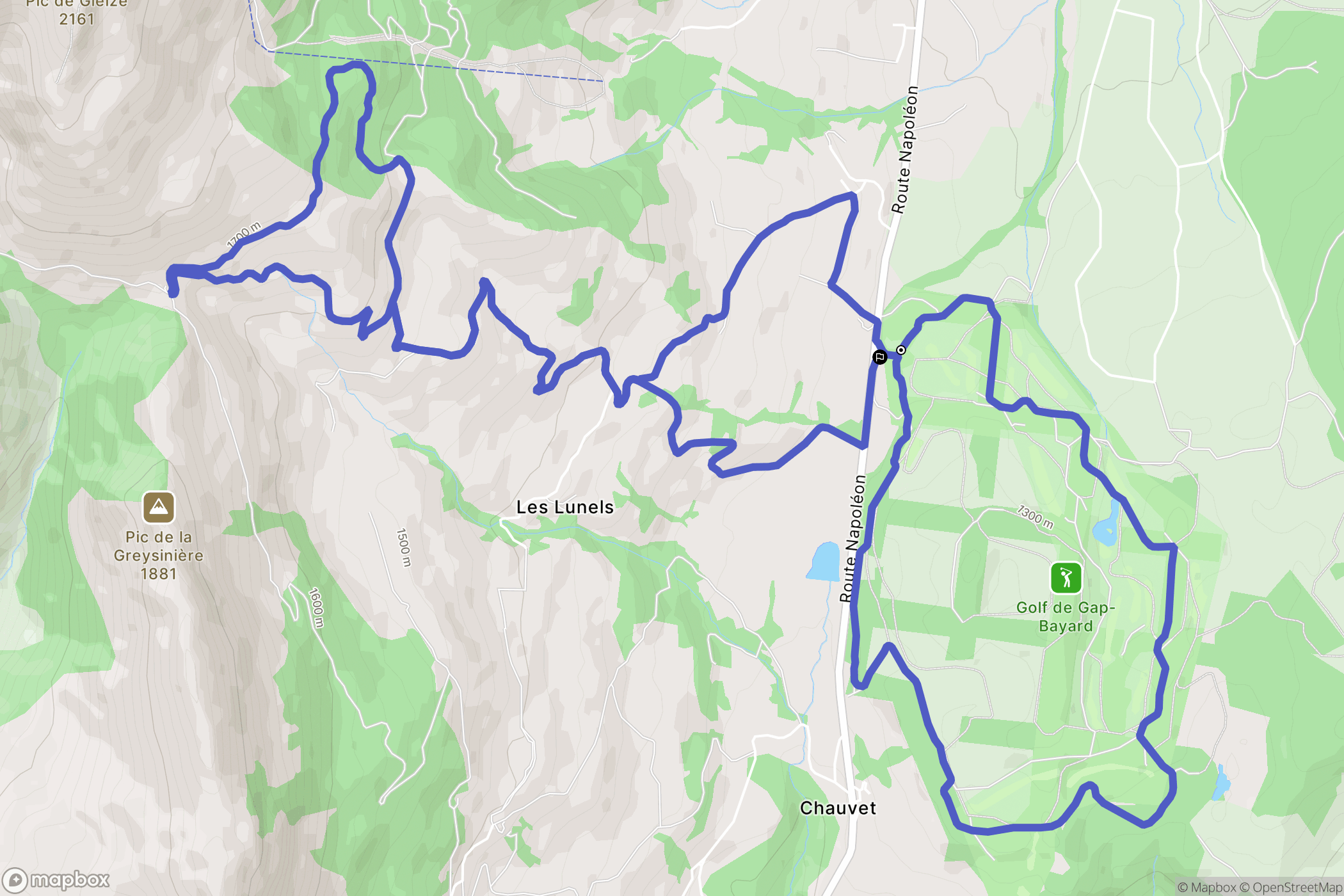 Gap : carte du parcours de randonnée - France