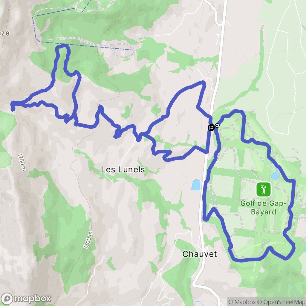 Gap : carte du parcours de randonnée - France