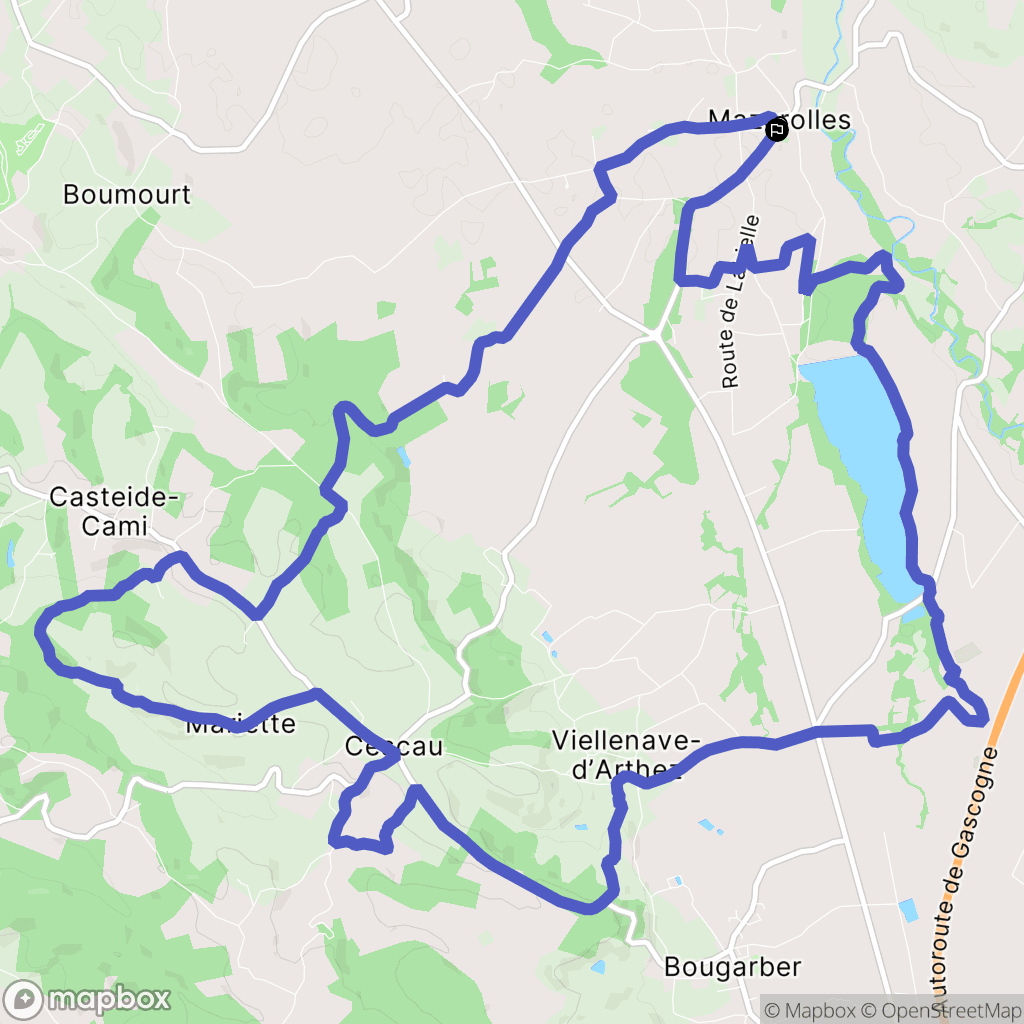 Mazerolles : carte du parcours de randonnée - France