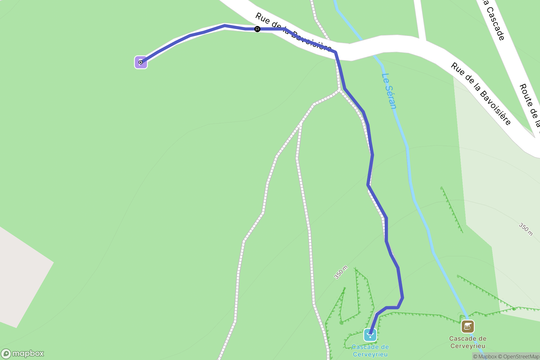 Valromey-sur-Séran : carte du parcours de randonnée - France