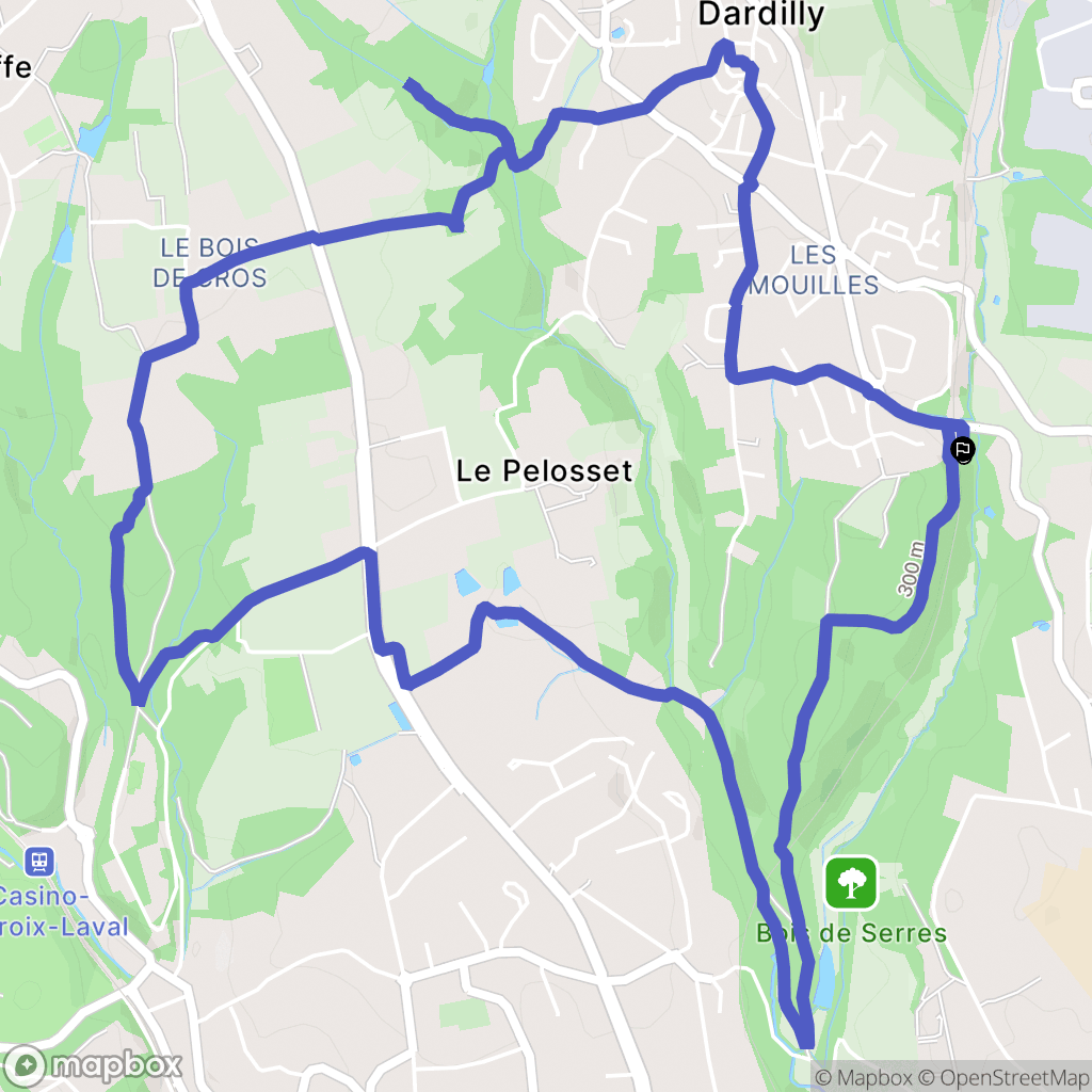 Dardilly : carte du parcours de randonnée - France