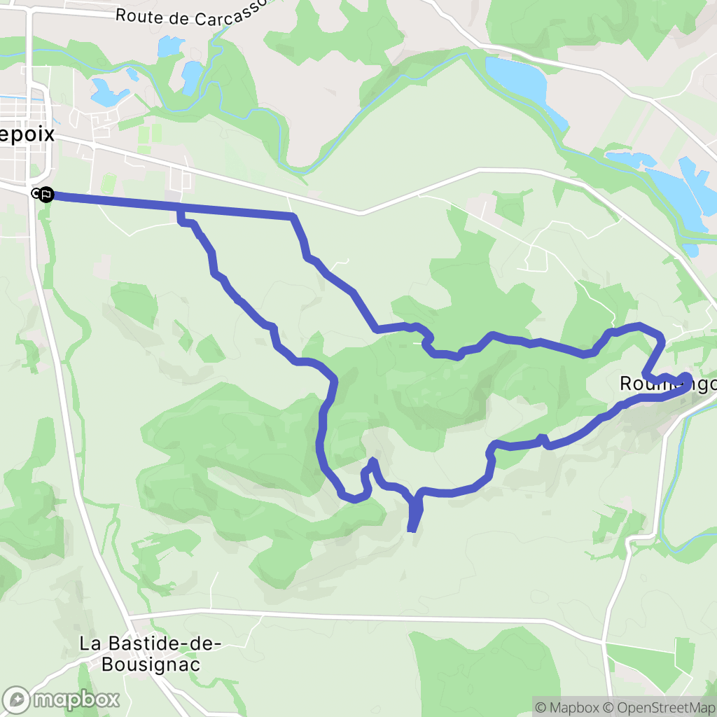 Mirepoix : carte du parcours de randonnée - France