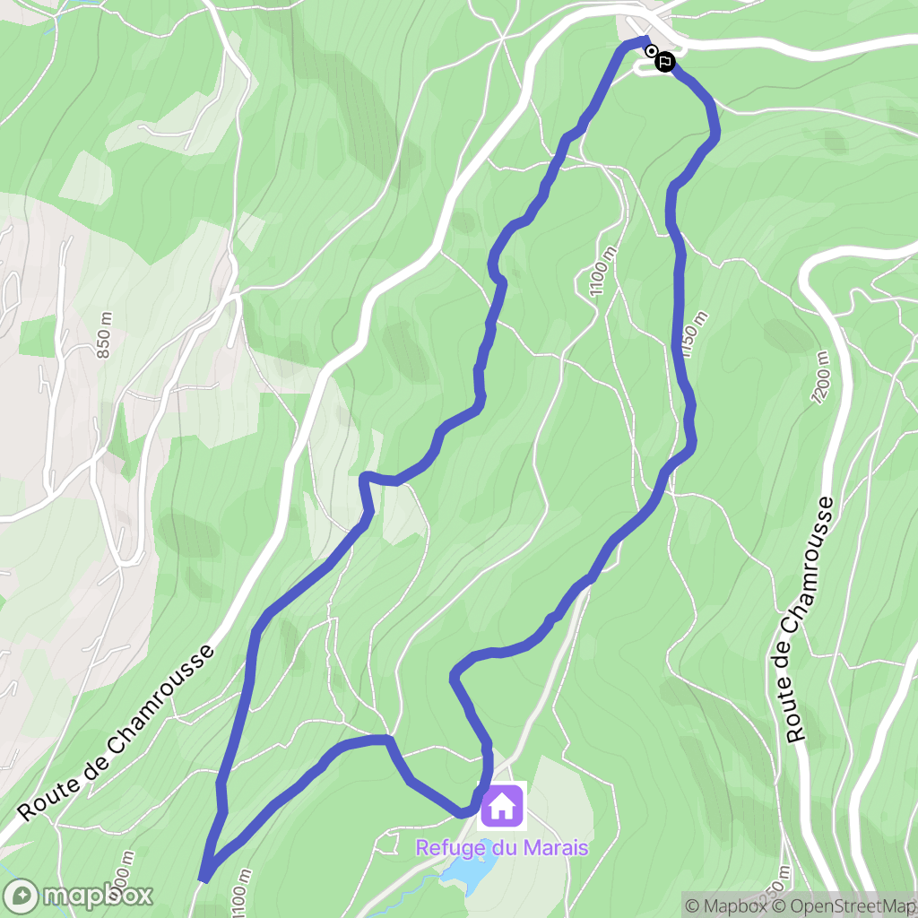 Saint-Martin-d'Uriage : carte du parcours de randonnée - France